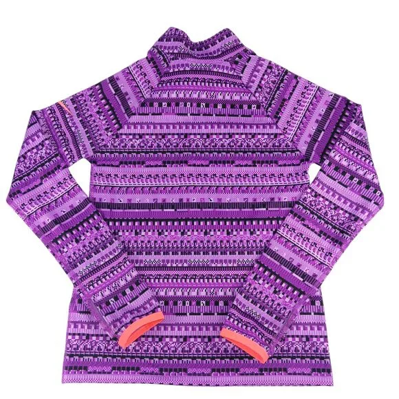 NIKE PRO-Dri-Fit Girl's Long Sleeve Side Neck 1/4 Zip Top-SIZE SMALL-Purple-Kids - Picture 2 of 14